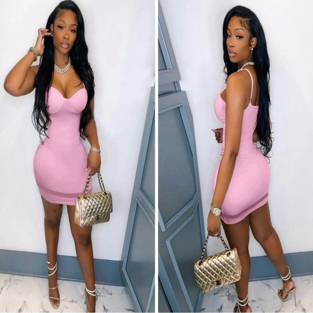 Pink Bodycon Slip Dress